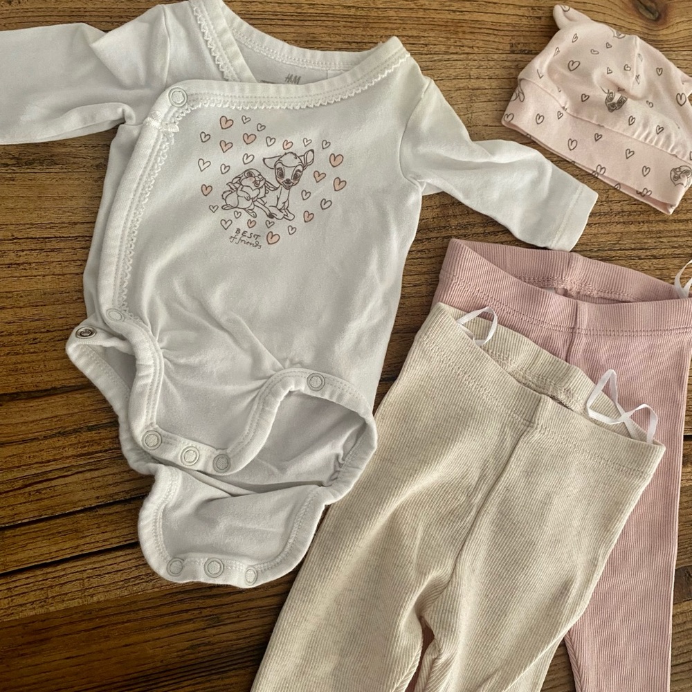 H&M Bambi Disney Outfit Set Premie/NB